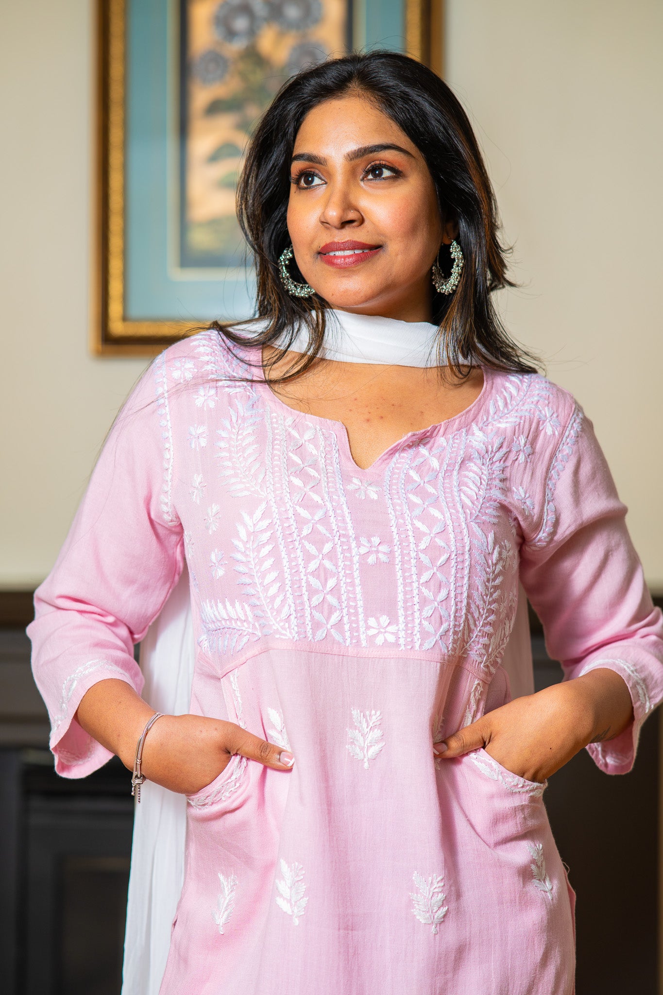 Chikankari Midi Kurti