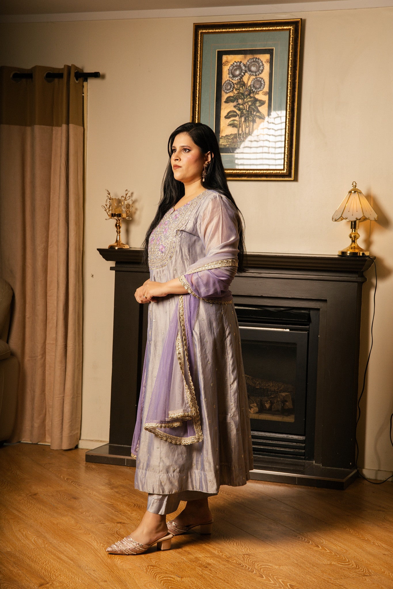 Anarkali with Net Double-Shade Dupatta