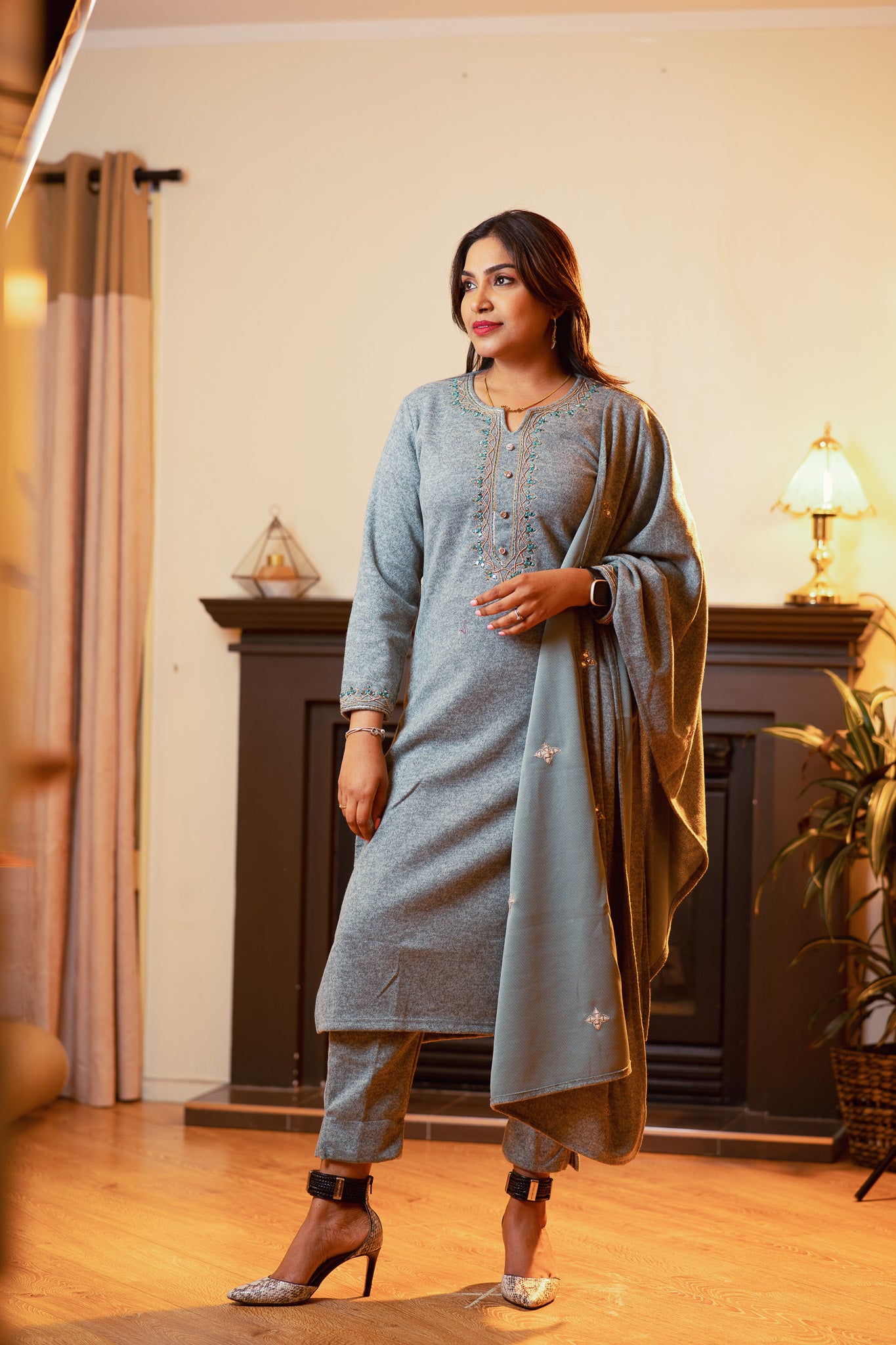 Soft Vegan Wool Suit with Hand Work