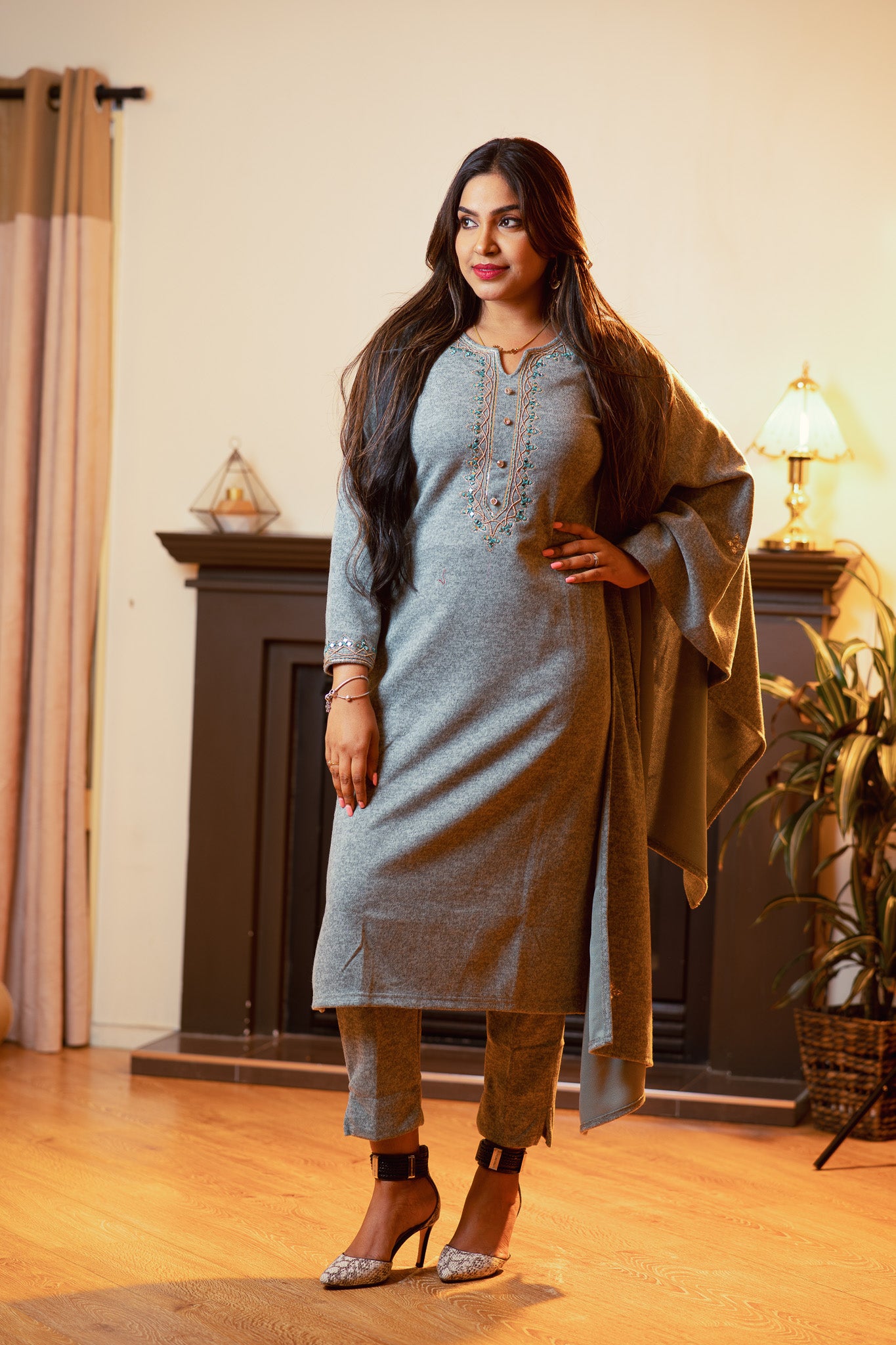 Soft Vegan Wool Suit with Hand Work