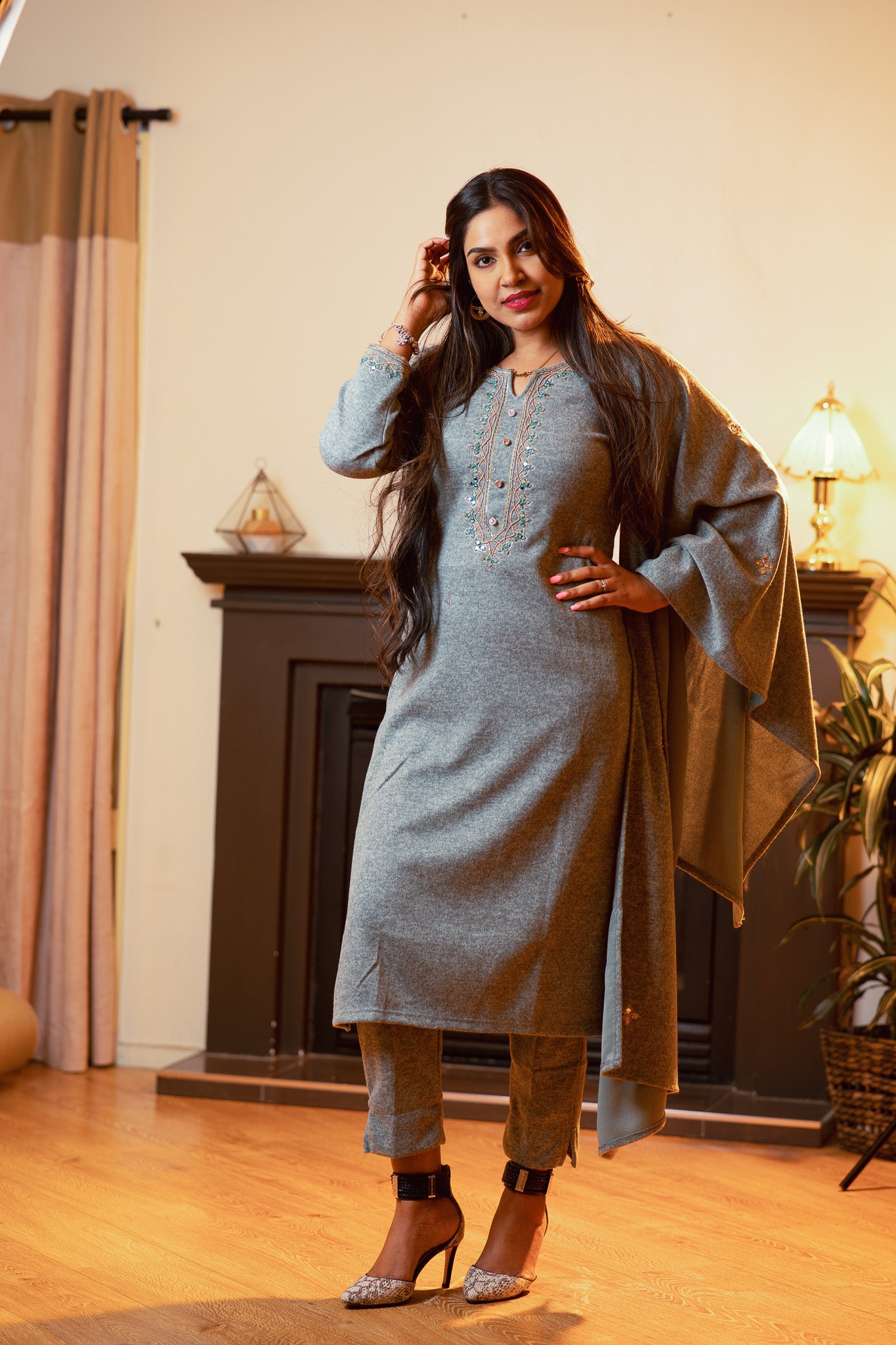 Soft Vegan Wool Suit with Hand Work