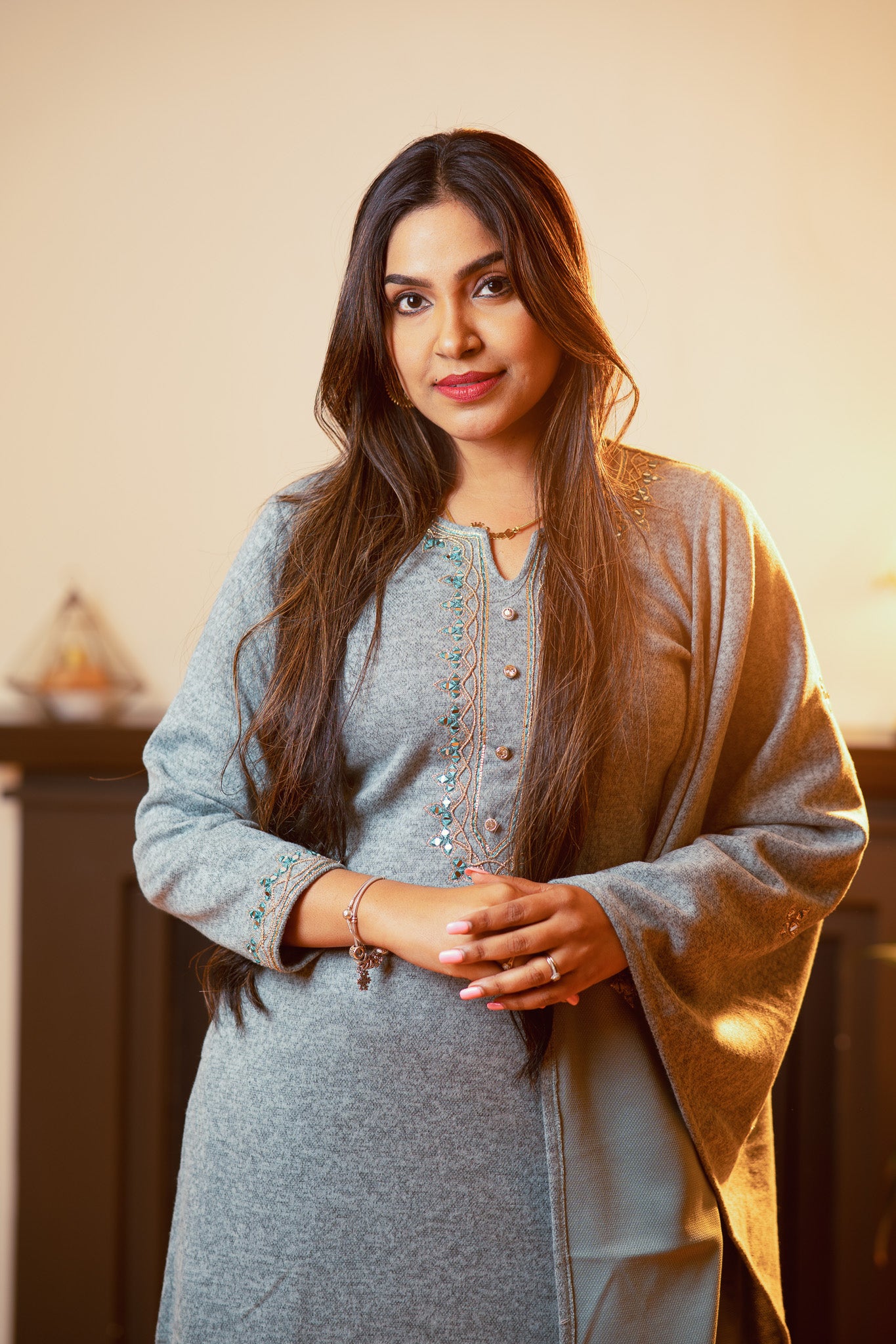 Soft Vegan Wool Suit with Hand Work