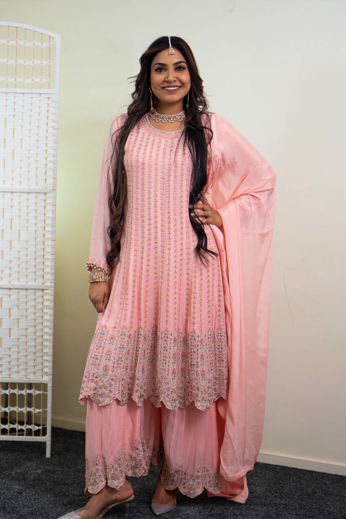 Bedazzled Anarkali with Plazzo