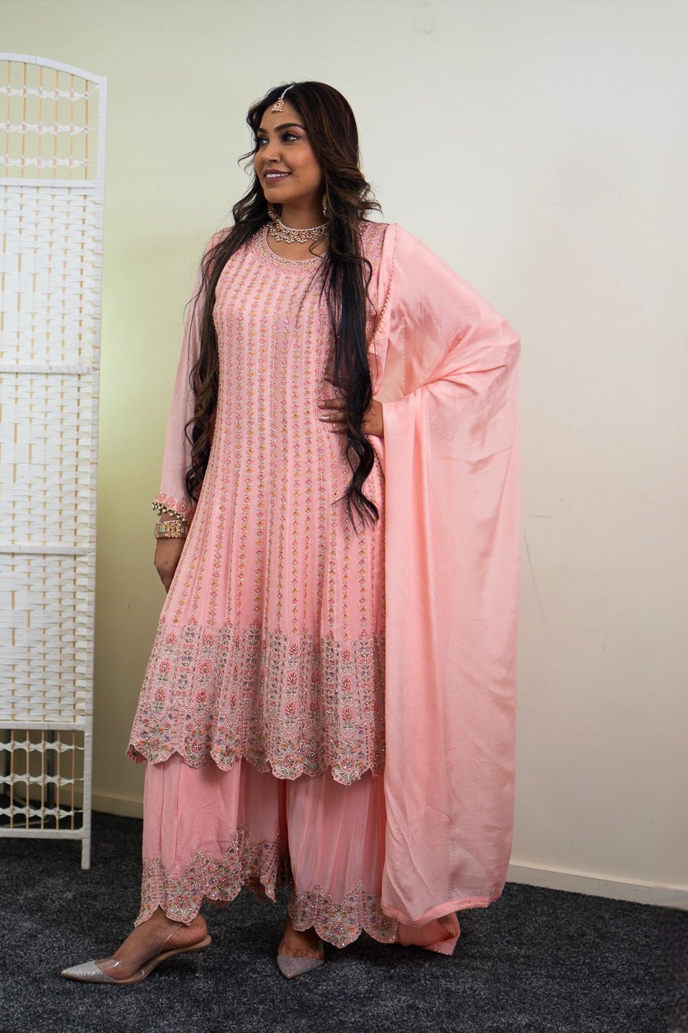 Bedazzled Anarkali with Plazzo