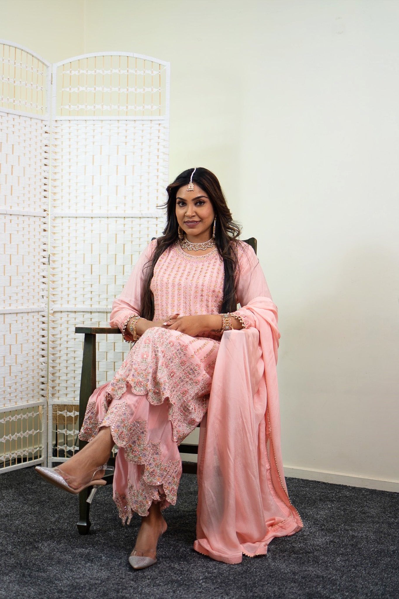 Bedazzled Anarkali with Plazzo