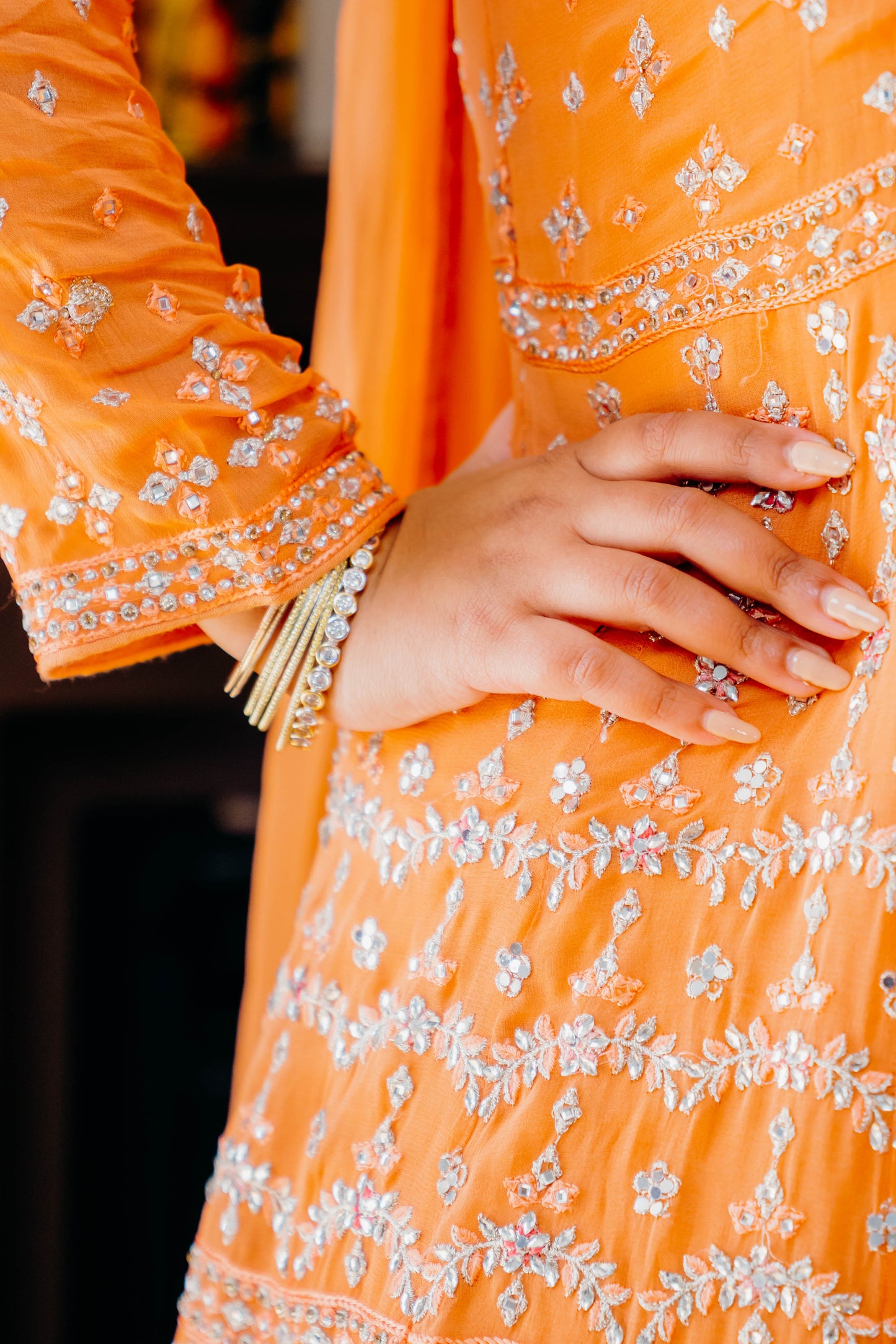 Peplum Crepe Chiffon Sharara