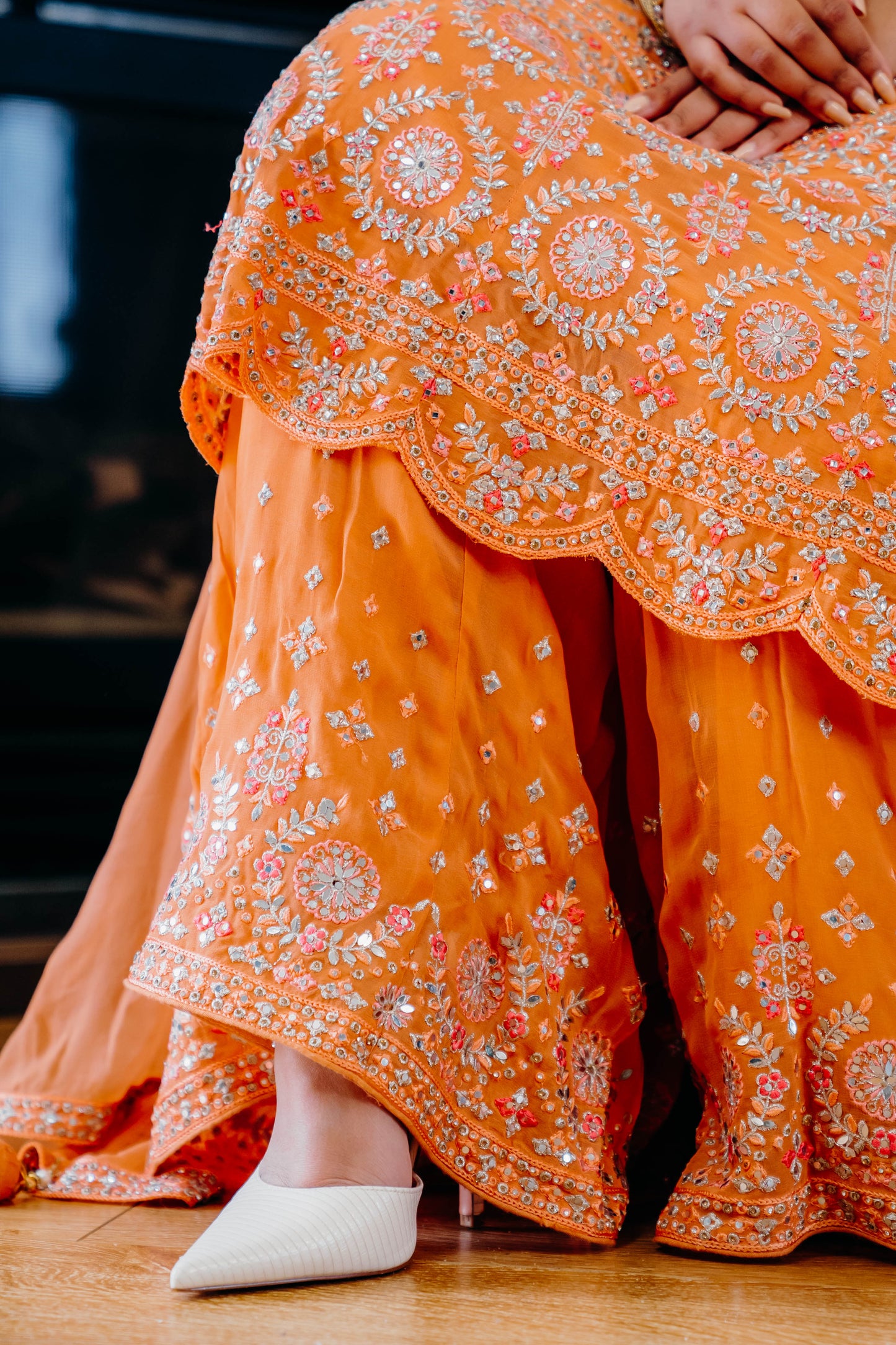 Peplum Crepe Chiffon Sharara