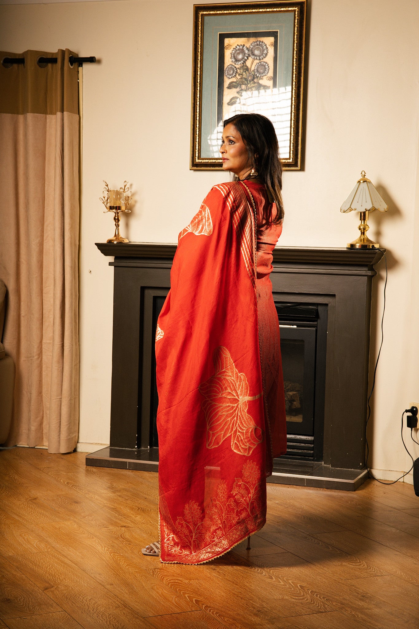 Straight Suit with Embroidered Yoke & Printed Dupatta