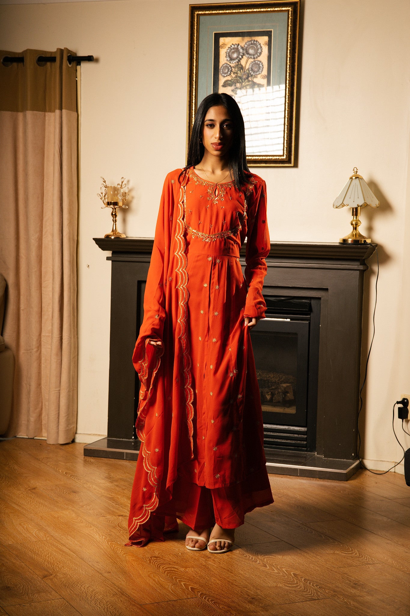 Anarkali Suit with Palazzo & Dupatta