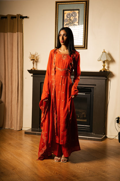 Anarkali Suit with Palazzo & Dupatta