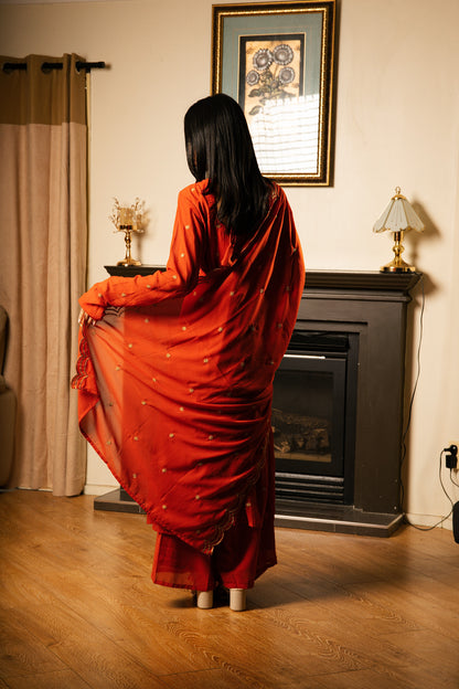 Anarkali Suit with Palazzo & Dupatta