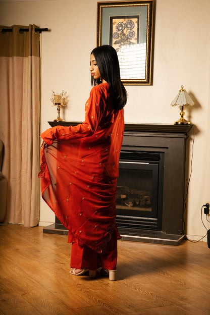 Anarkali Suit with Palazzo & Dupatta