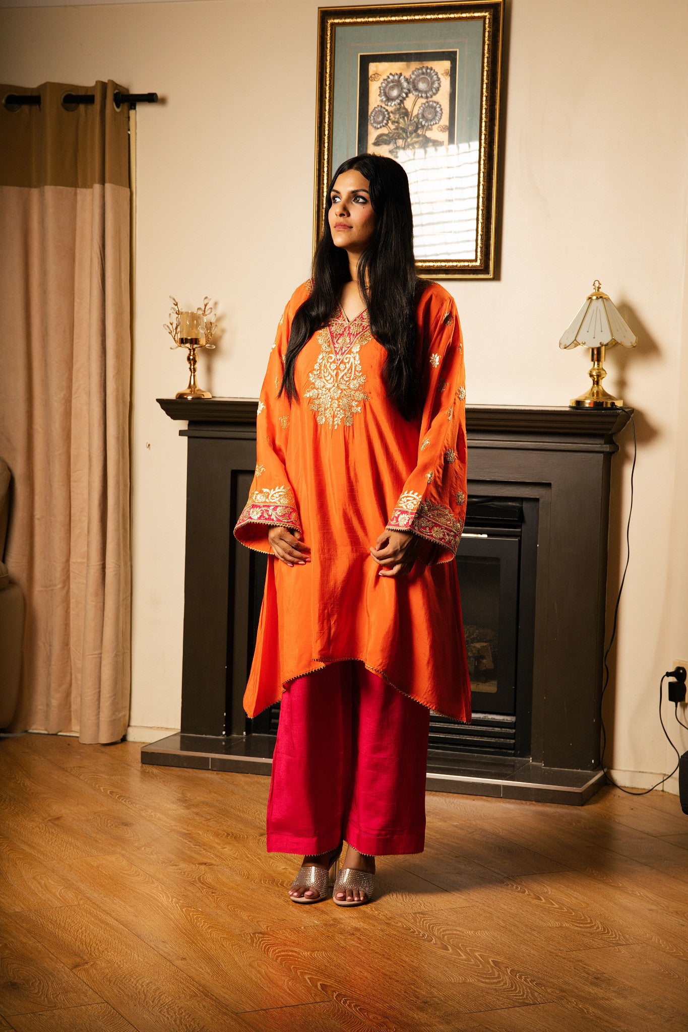 Zari Kurta Palazzo Co-ord Set