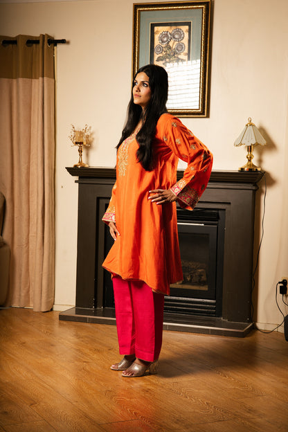 Zari Kurta Palazzo Co-ord Set