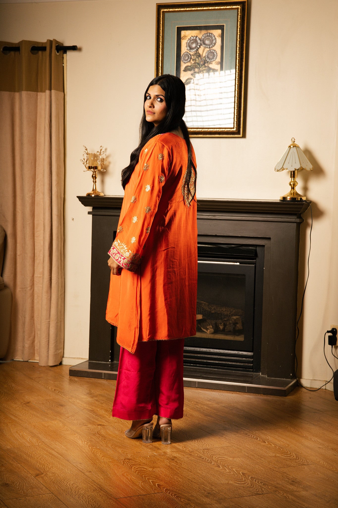 Zari Kurta Palazzo Co-ord Set