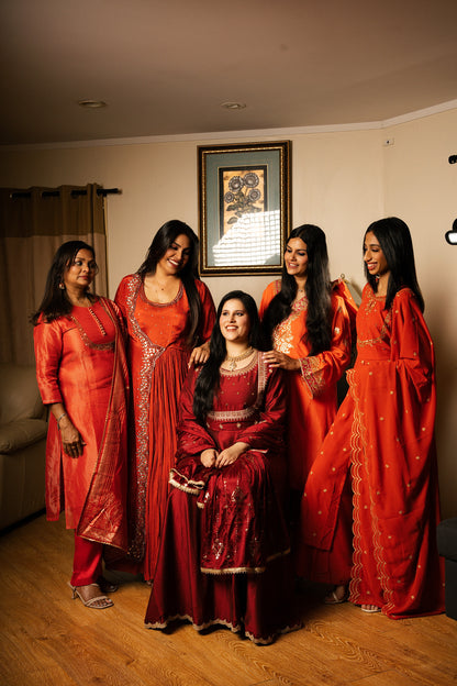 Royal Silk Anarkali Suit Set with Embroidered Dupatta