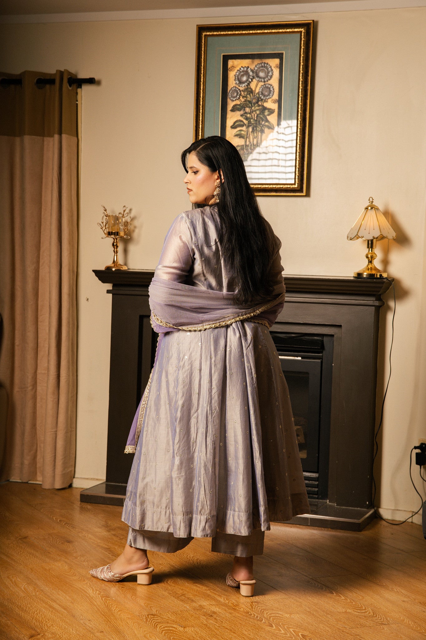 Anarkali with Net Double-Shade Dupatta