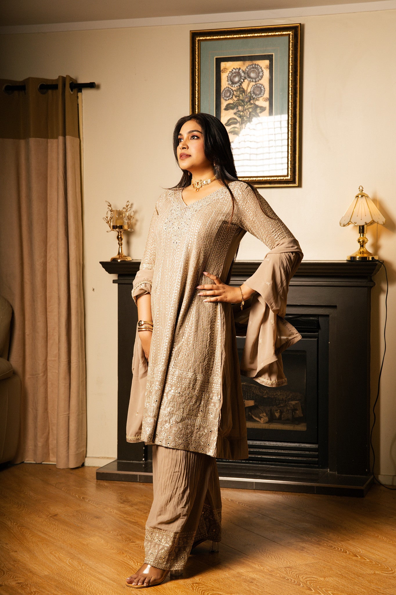 Sharara Set with Sequin & Zari Work