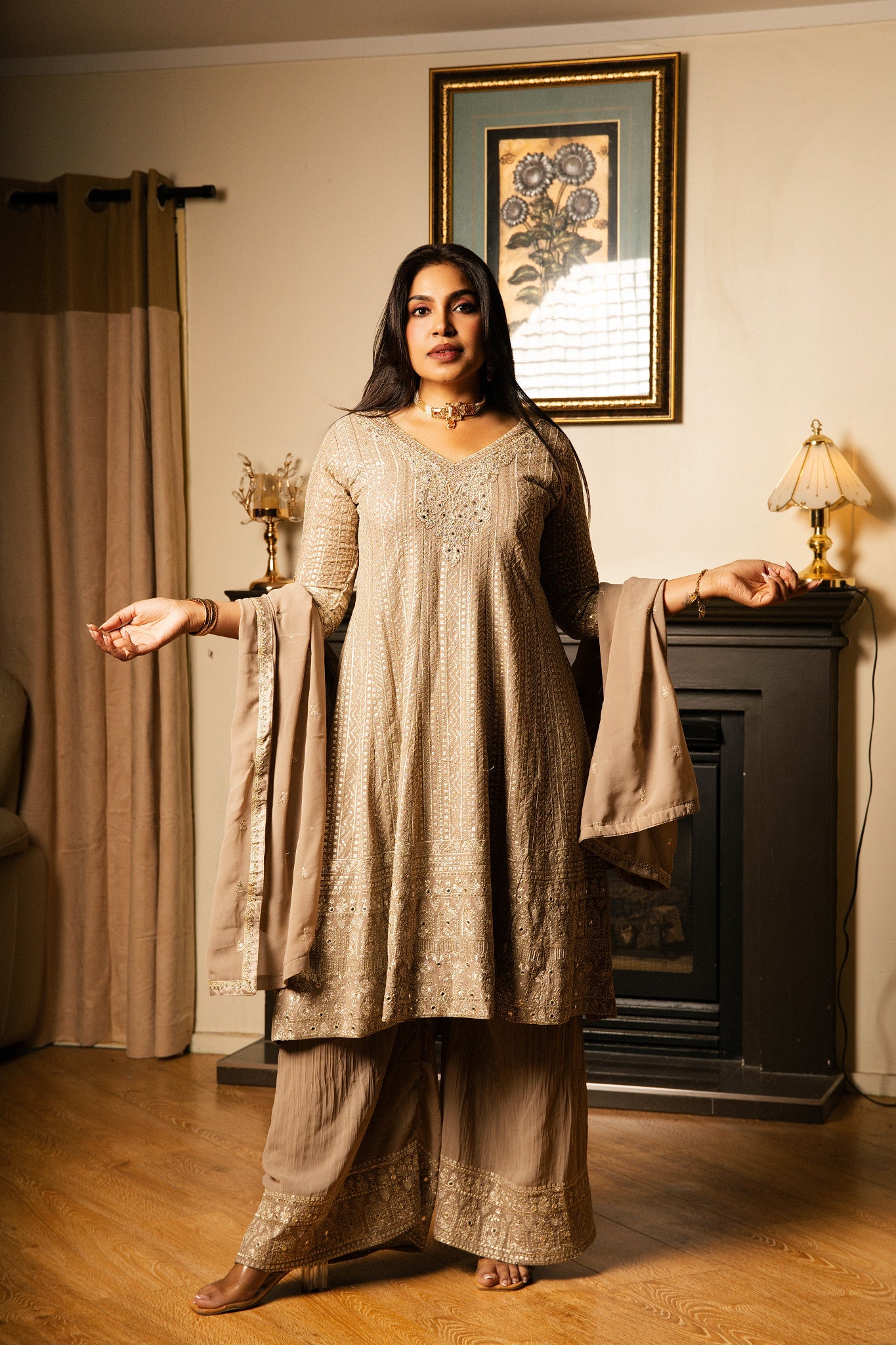 Sharara Set with Sequin & Zari Work