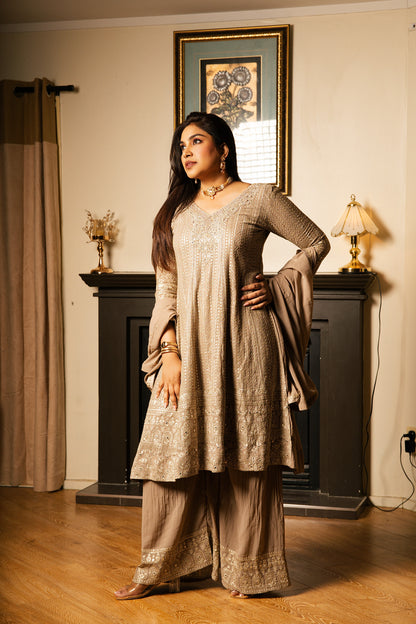 Sharara Set with Sequin & Zari Work