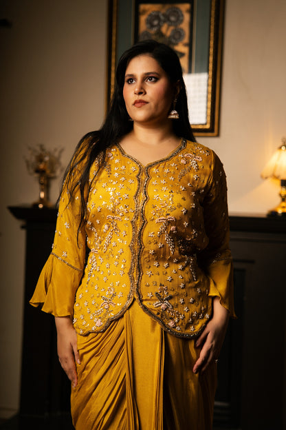 Dhoti Saree (Pre-Stitched) with Sequin Jacket