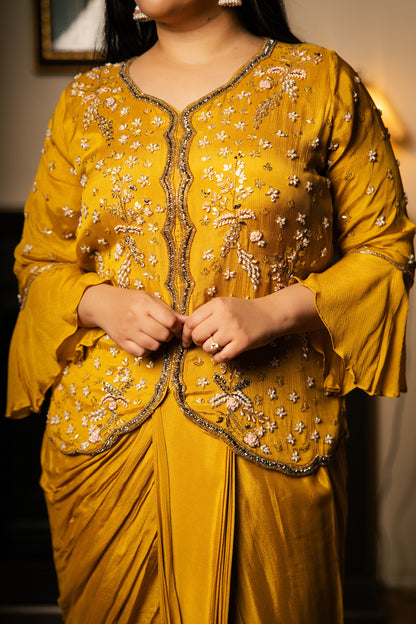 Dhoti Saree (Pre-Stitched) with Sequin Jacket