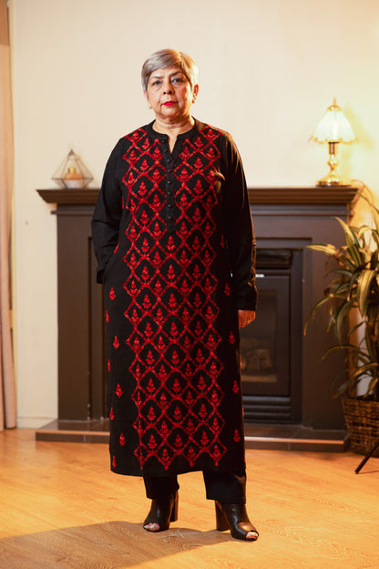 Wool Maxi Kurti with Full Ari Work