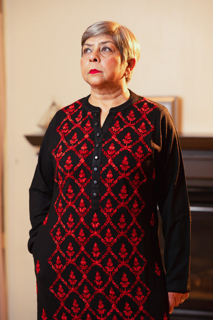 Wool Maxi Kurti with Full Ari Work