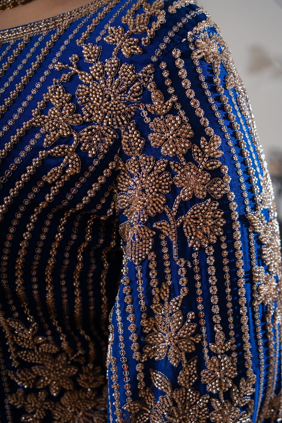 Crepe Georgette Suit with Gharara Sleeves & Hand Embroidery