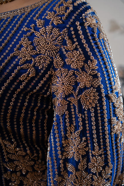Crepe Georgette Suit with Gharara Sleeves & Hand Embroidery