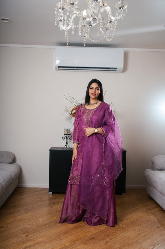 Banarasi Chinon Sharara Set with Gotta Patti Work