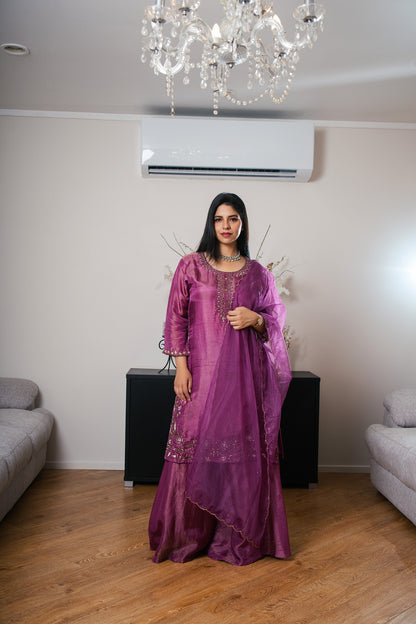 Banarasi Chinon Sharara Set with Gotta Patti Work