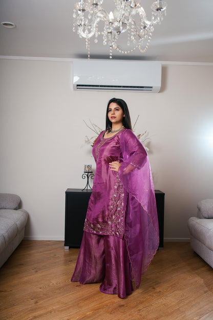Banarasi Chinon Sharara Set with Gotta Patti Work