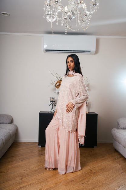 Crepe Georgette Suit with Hand Bead Work