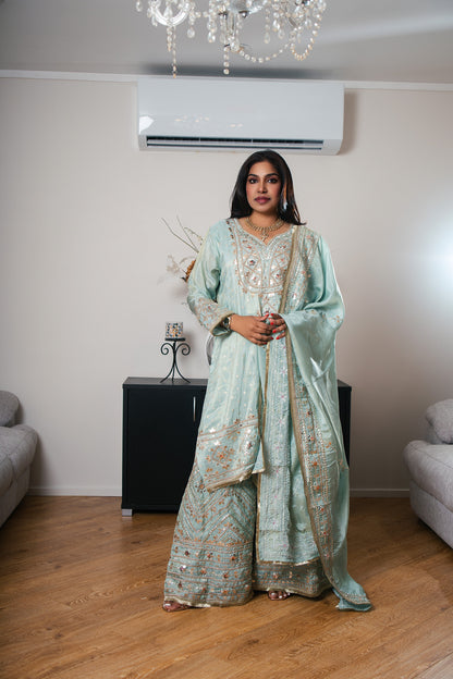 Crepe Chinon Sharara Set with Gotta Patti Work
