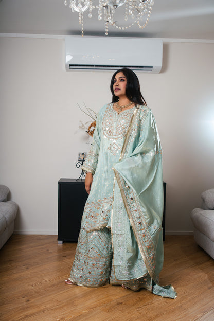 Crepe Chinon Sharara Set with Gotta Patti Work