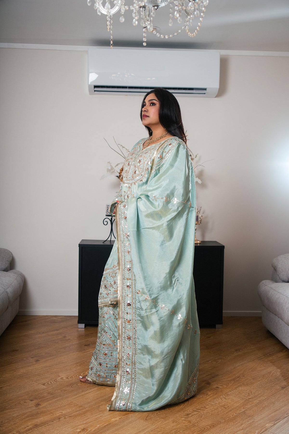 Crepe Chinon Sharara Set with Gotta Patti Work